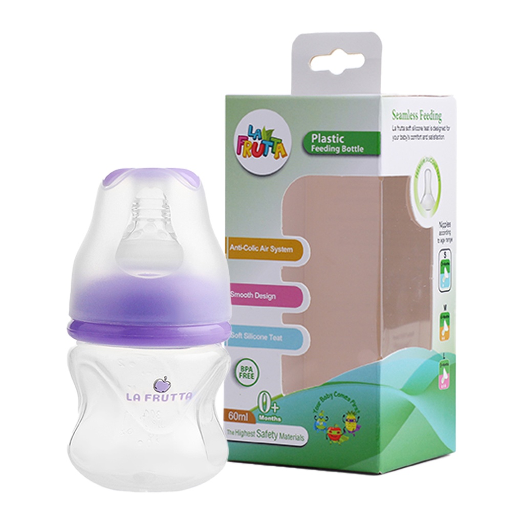 La Frutta PP Comfort Feeding Bottle 60ml +0Months - Purple