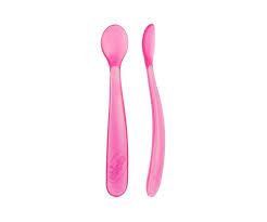 Chicco Soft Silicone Spoon - Pink