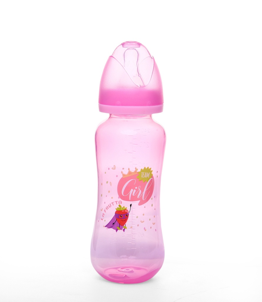 La Frutta Pink & Blue PP Feeding Bottle 240ml +4Months - Pink