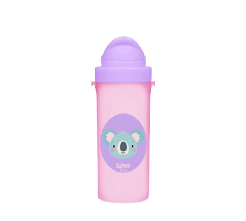 Wee Baby Friends Silicone Straw Cup +6months 300ml - Pink