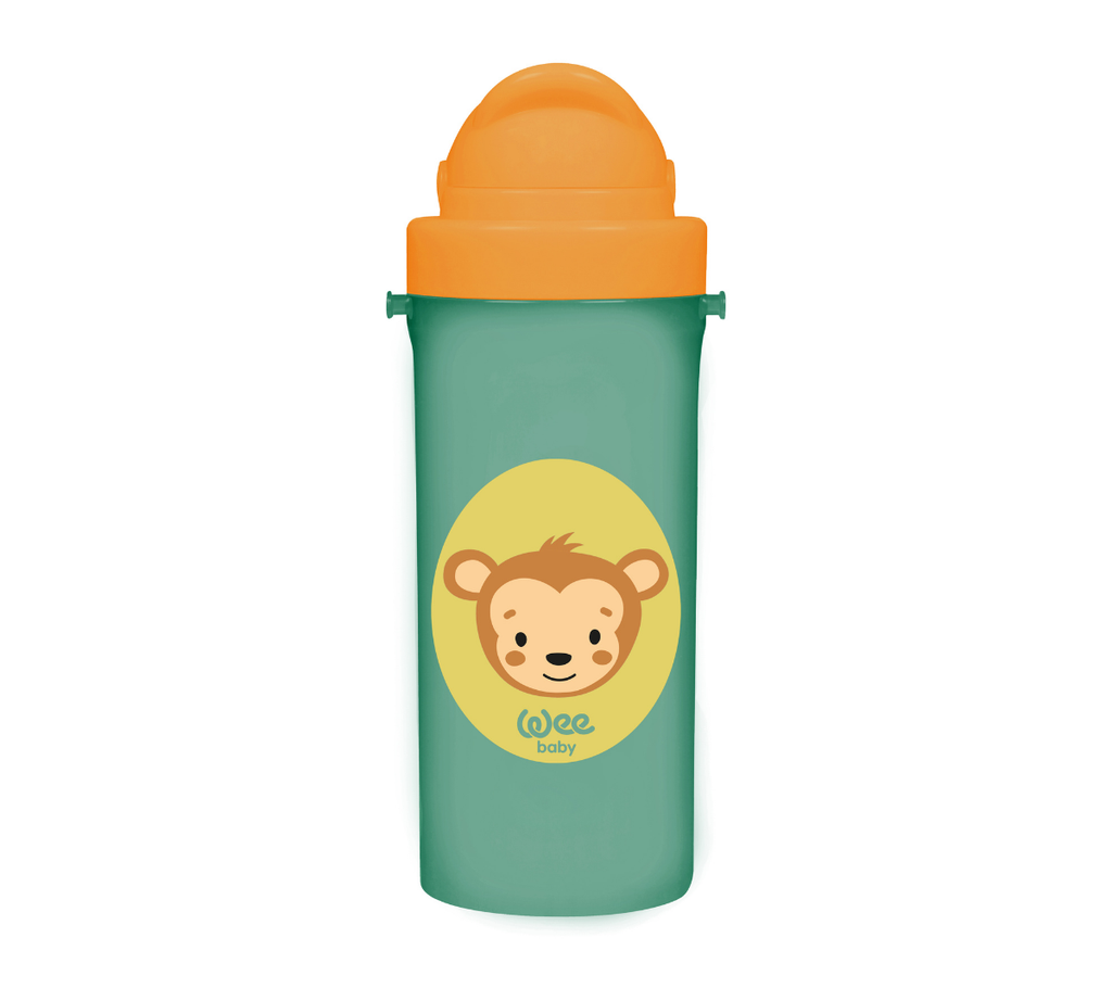 Wee Baby Friends Silicone Straw Cup +6months 300ml - Green