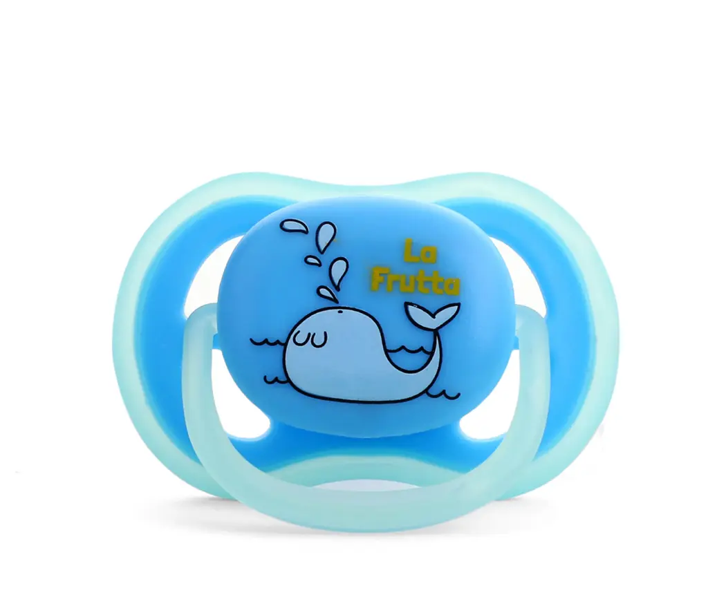 La Frutta Pacifier Glow in The Dark with Cover 0-6M - Blue