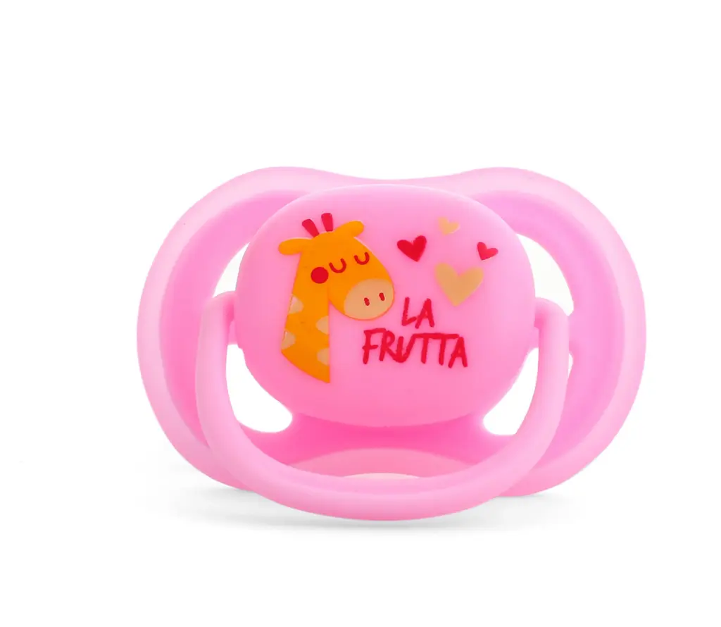 La Frutta Pacifier Glow in The Dark with Cover 0-6M - Pink