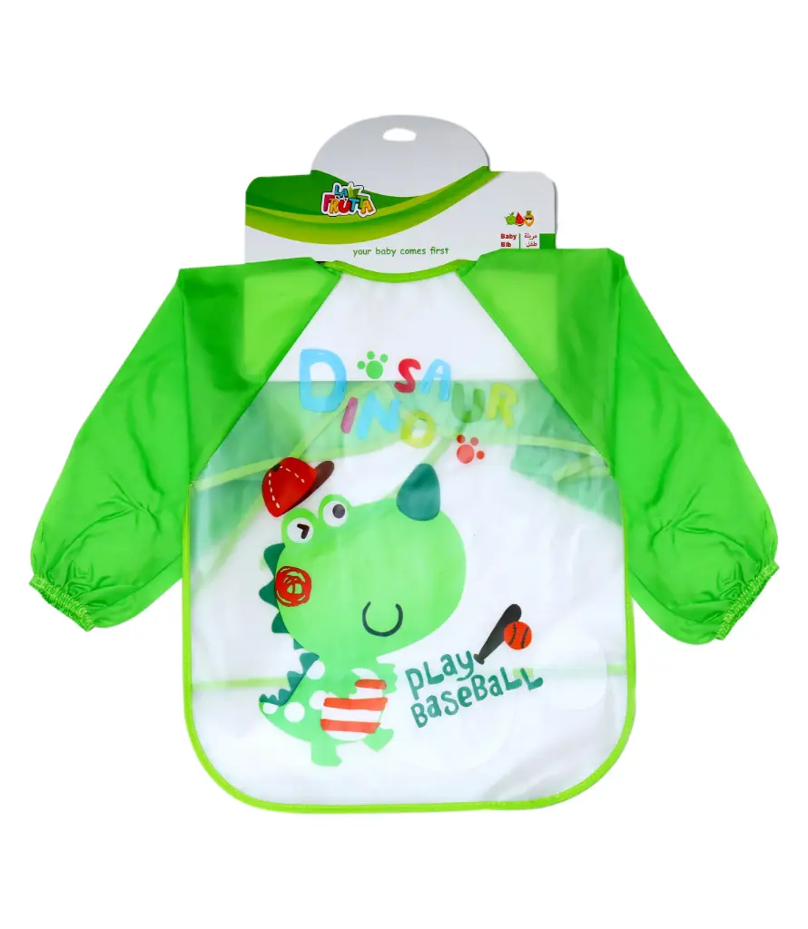 La Frutta PVC Baby Bib with Sleeves - Green