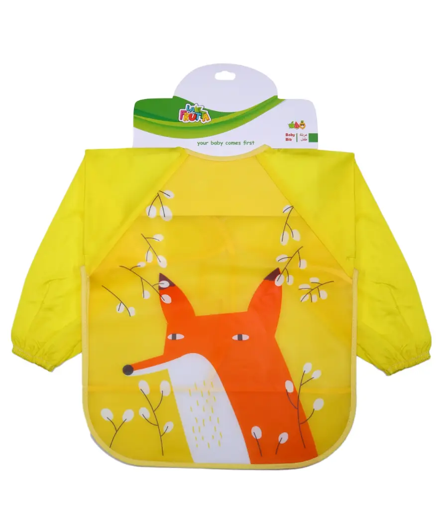 La Frutta PVC Baby Bib with Sleeves - Yellow