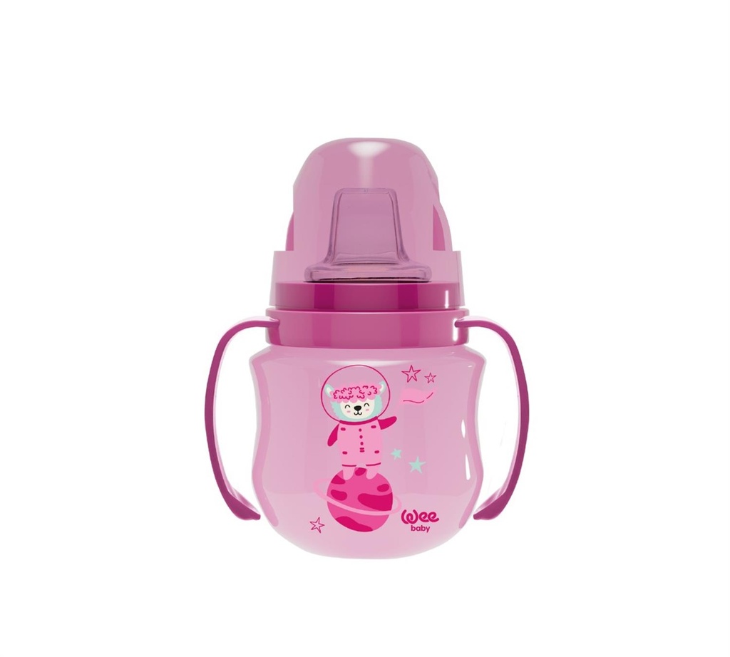 Wee Baby Non-Spill Cup With Grip 125 ml +6Months - Pink 