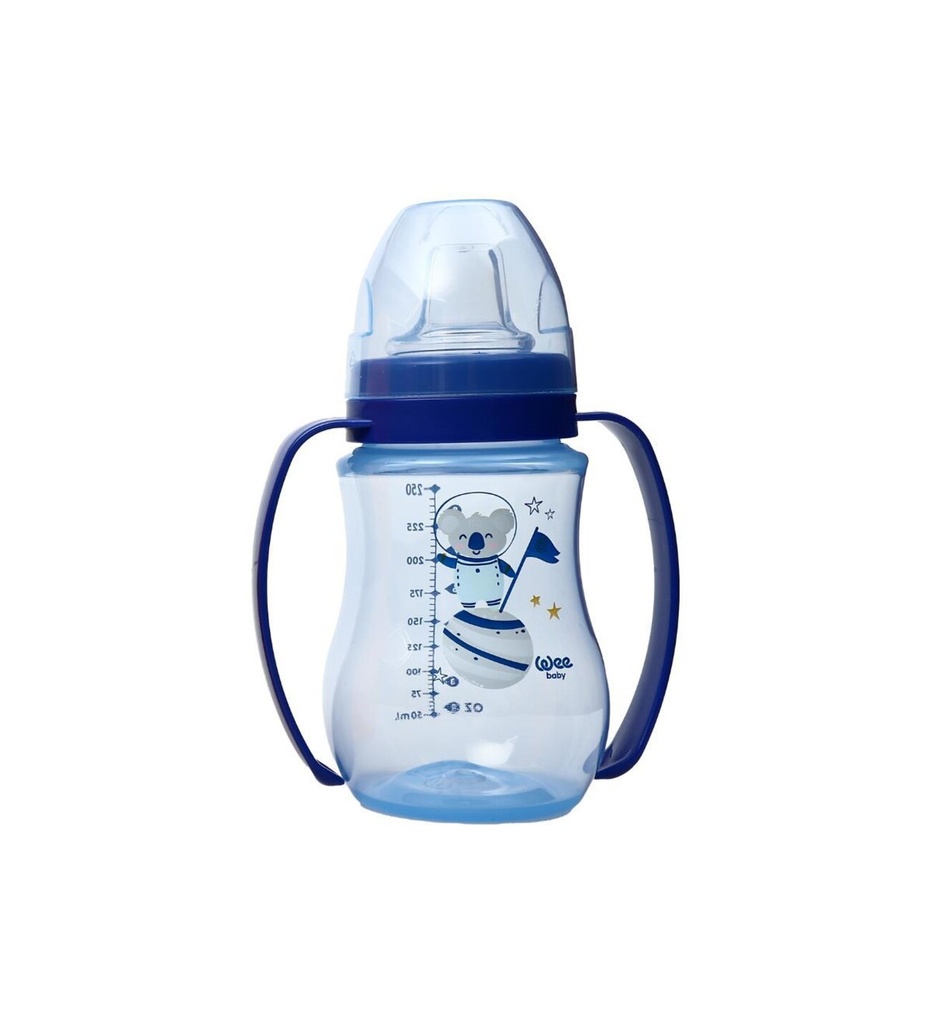 Wee Baby Non-Spill Cup With Grip 250 ml +6Months - Blue