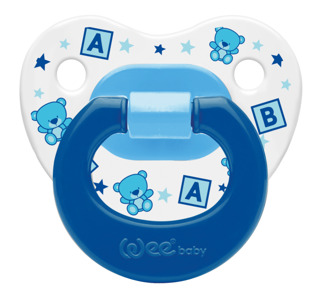 Wee Baby Patterned Soother 0-6Months - Blue