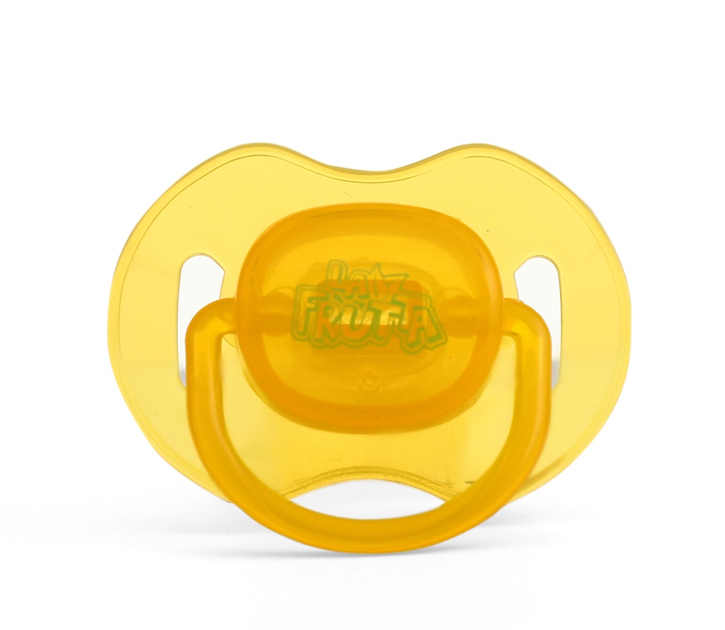 La Frutta Pacifier with Cover 0-6Months Infinity Shape - Yellow 