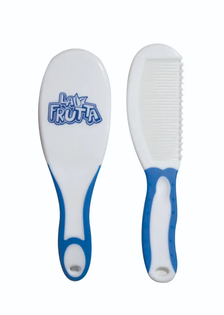 La Frutta Comb & Brush Set Rubber Hand - Blue