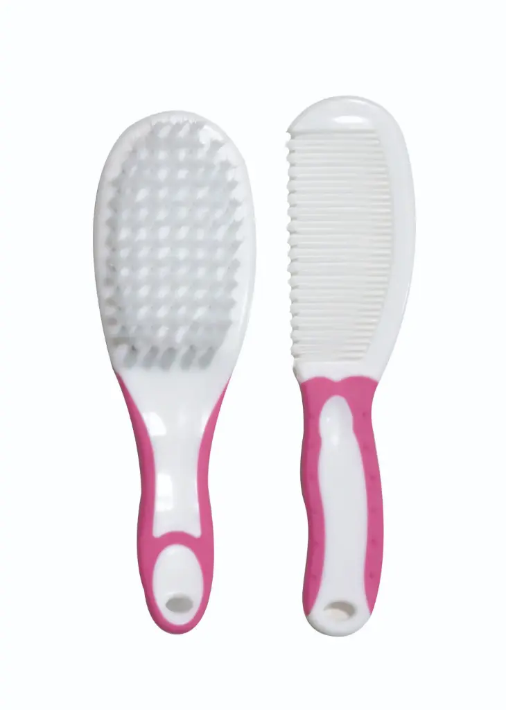 La Frutta Comb & Brush Set Rubber Hand - Pink