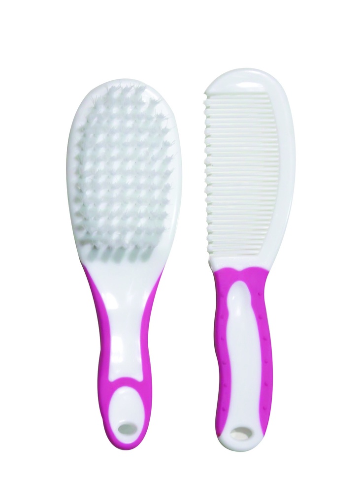 La Frutta Comb & Brush Set Rubber Hand - Pink