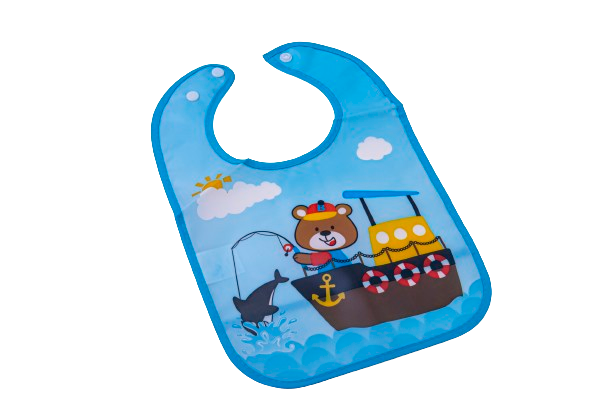 La Frutta PVC Baby Bib with Pocket - Blue