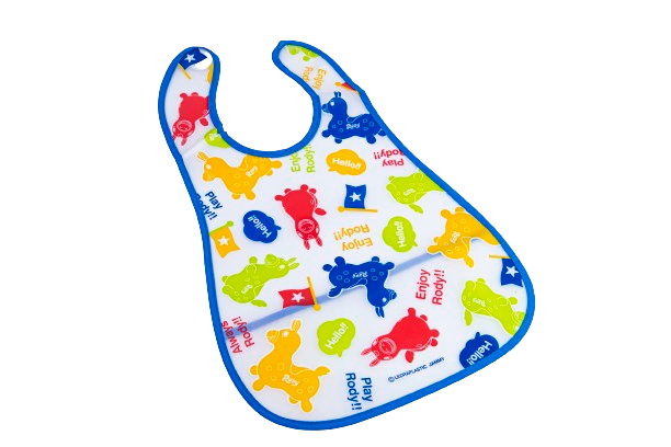 La Frutta PVC Large Baby Bib with Pocket - Blue