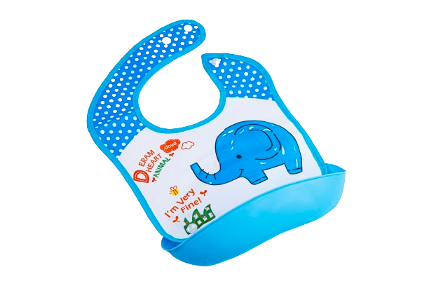 La Frutta Baby Bib With Pocket - Blue