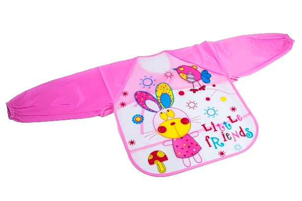 La Frutta PVC Baby Bib with Sleeves - Pink