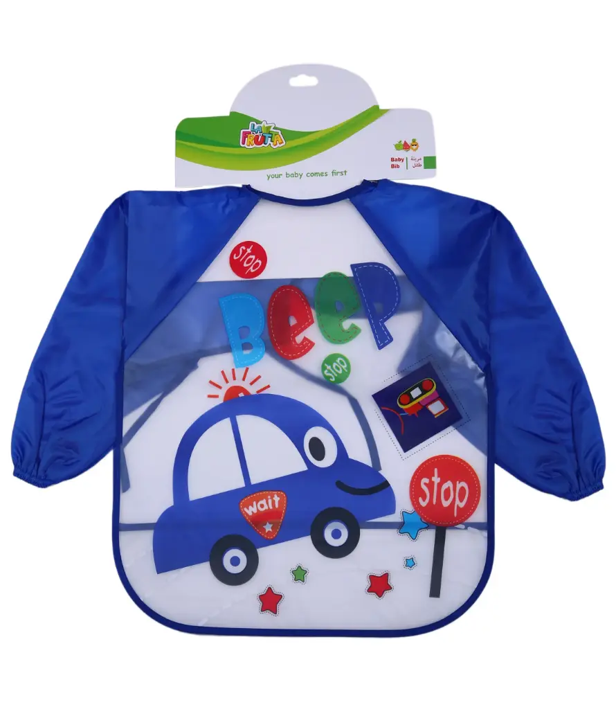 La Frutta PVC Baby Bib with Sleeves - Blue