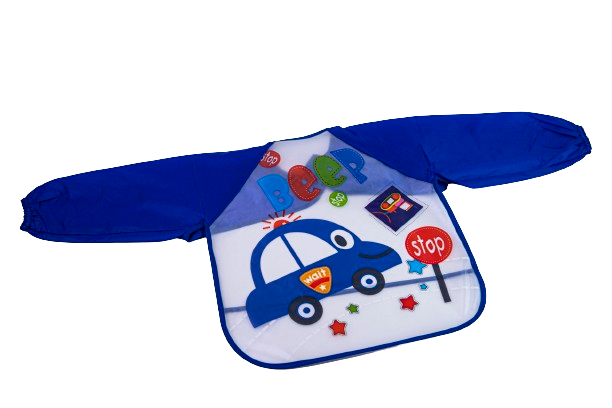 La Frutta PVC Baby Bib with Sleeves - Blue