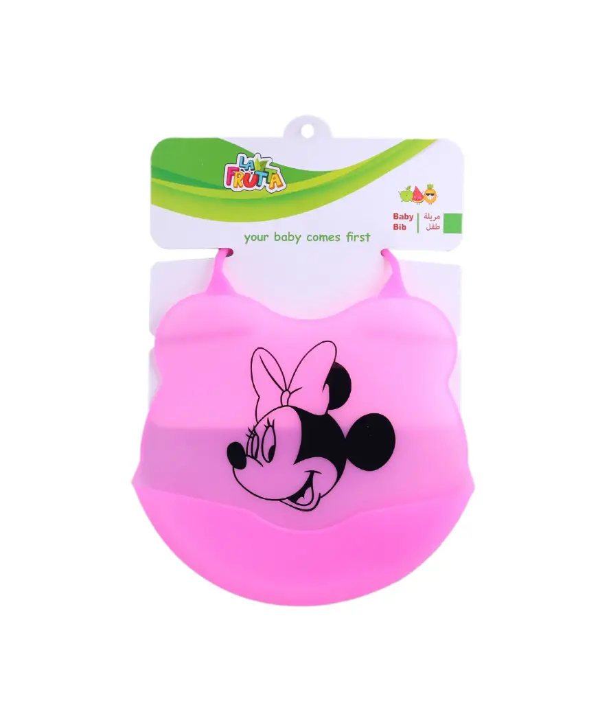 La Frutta Silicone Bib with Pocket Small - Pink 