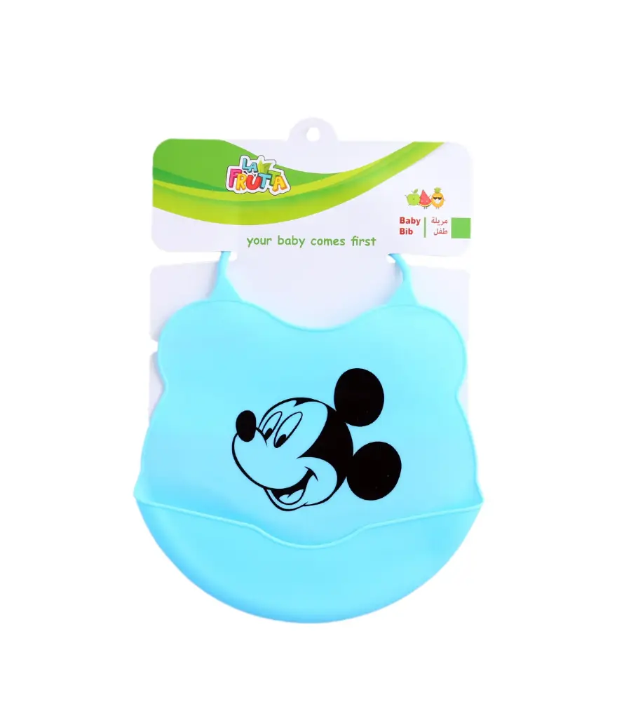 La Frutta Silicone Bib with Pocket Small - Blue