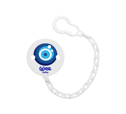 [8690797102708] Wee Baby Patterned Soother Chain - Evil Eye