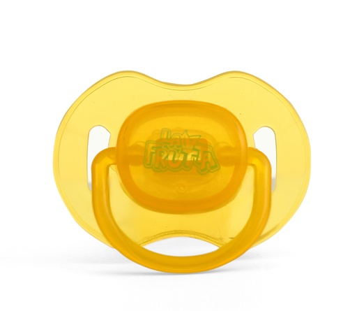 [6222027106440] La Frutta Pacifier with Cover 0-6Months Infinity Shape - Yellow 