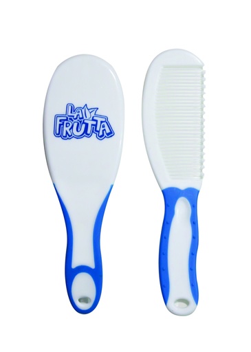 [6222027106822] La Frutta Comb & Brush Set Rubber Hand - Blue