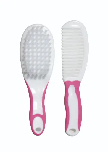 [6937620226036] La Frutta Comb & Brush Set Rubber Hand - Pink