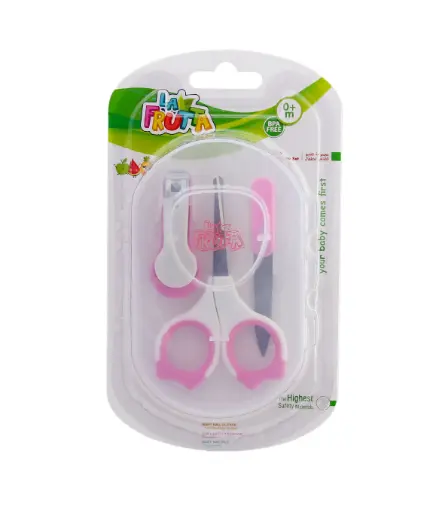 [6937620226463] La Frutta Nail Scissors & Clipper Set with case - Pink