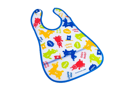 [6222027118818] La Frutta PVC Large Baby Bib with Pocket - Blue